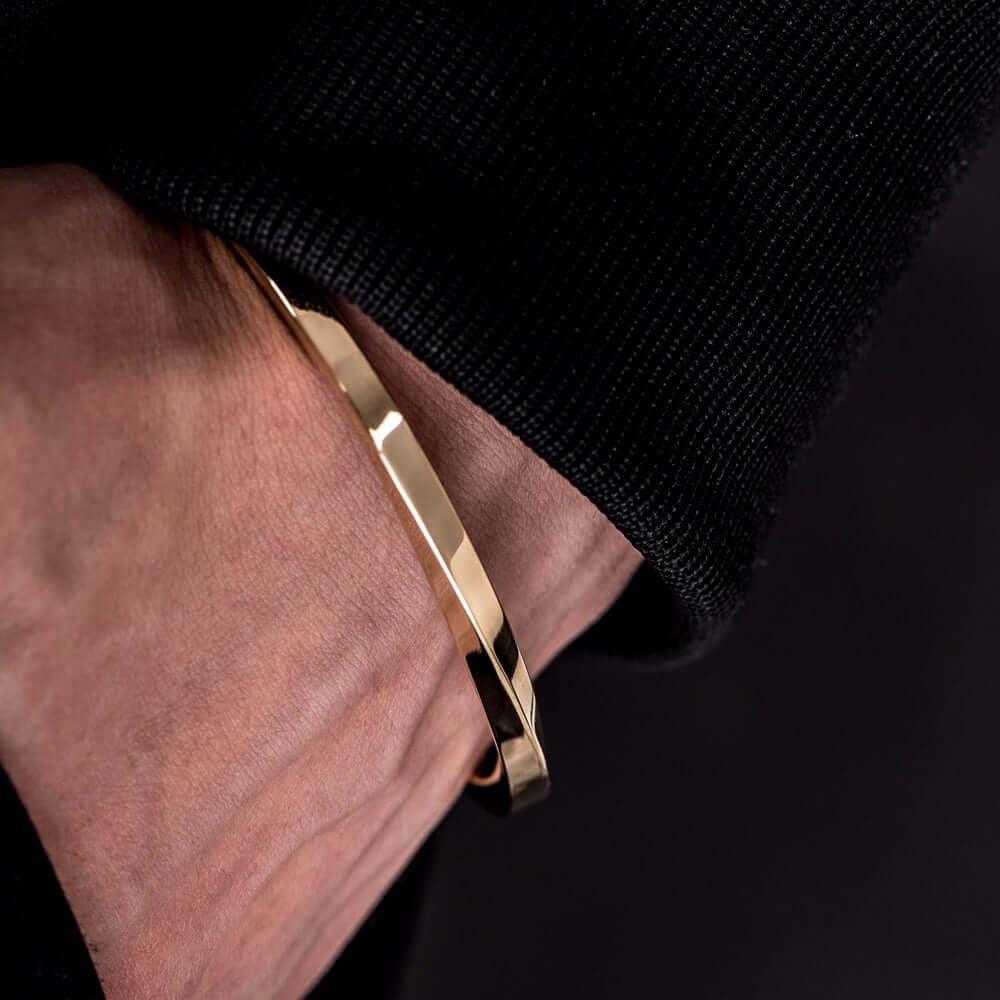 Elegant Gold Cuff Bangle - Timeless Style | Alfa Jewelry