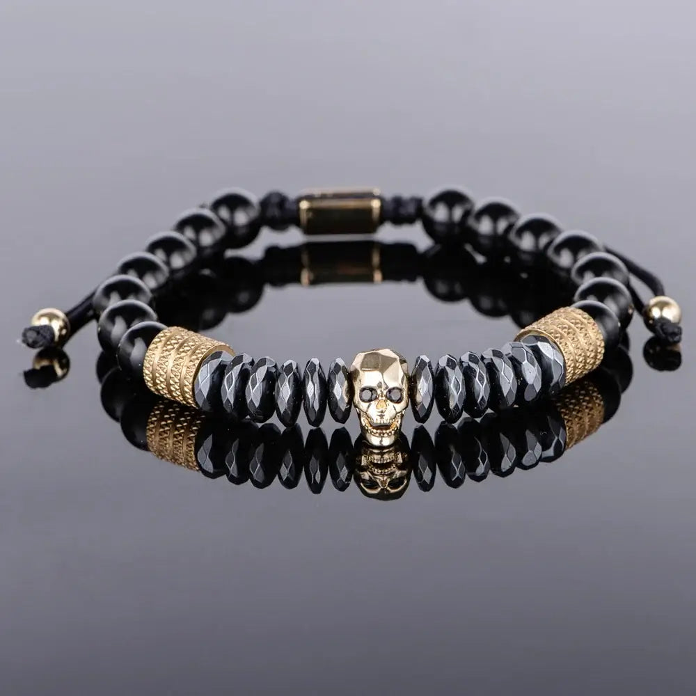 Black Luxury Bracelet Gold - Skull C