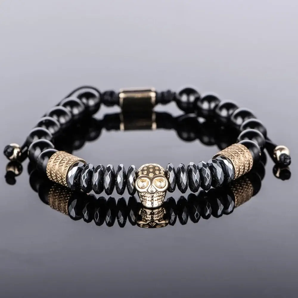 Black Luxury Bracelet Gold - Skull B