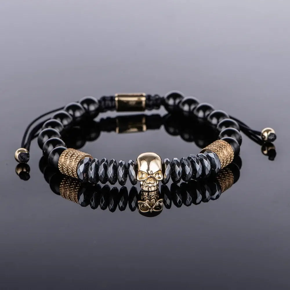 Black Luxury Bracelet Gold - Skull A