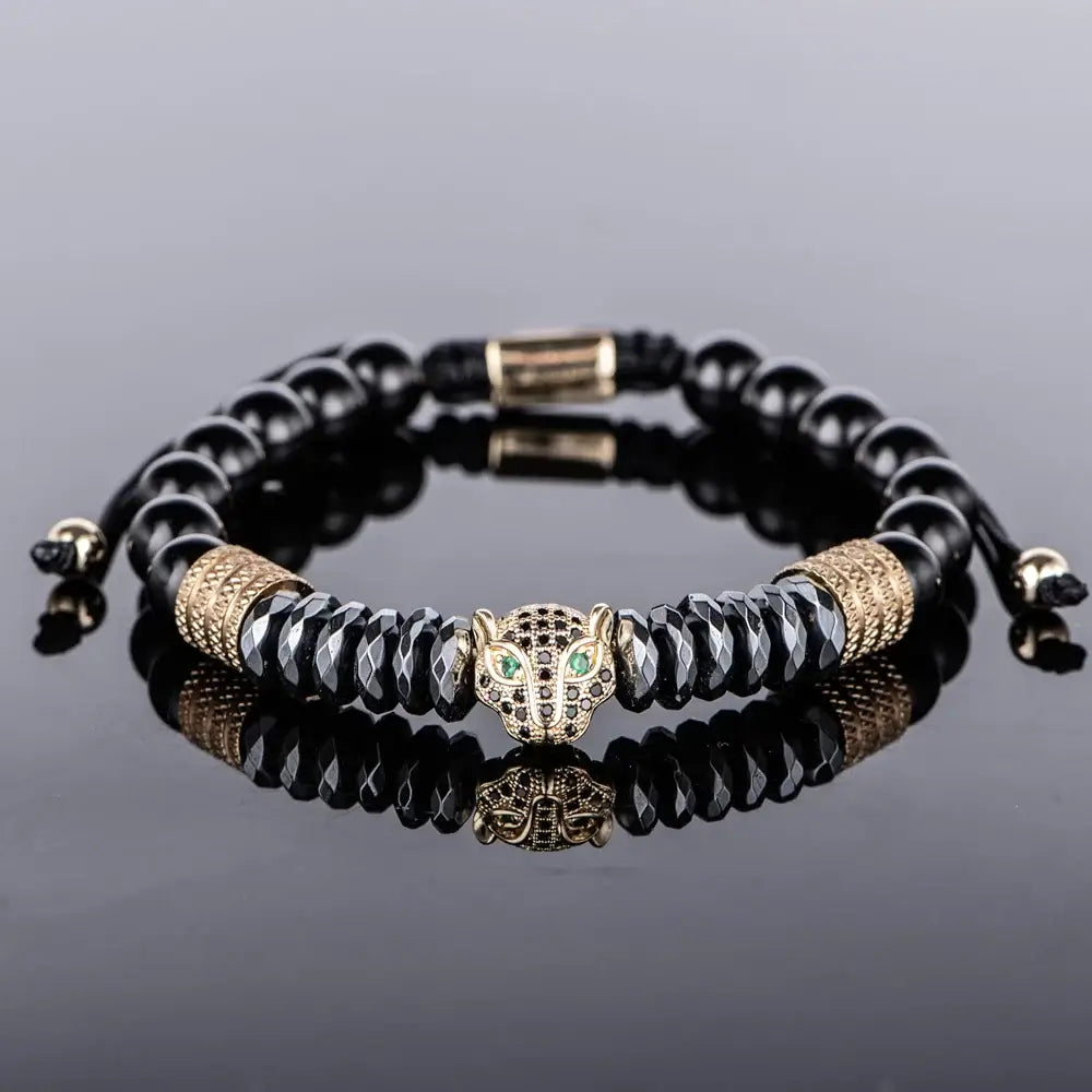 Black Luxury Bracelet Gold - Leopard