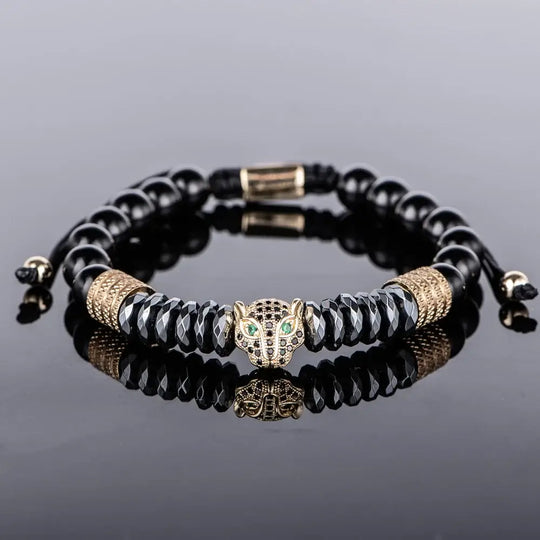 Black Luxury Bracelet Gold - Leopard