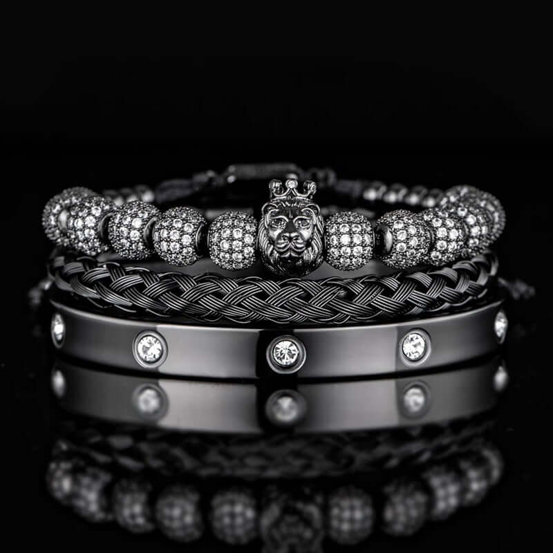 lions-crystal-bracelets-black