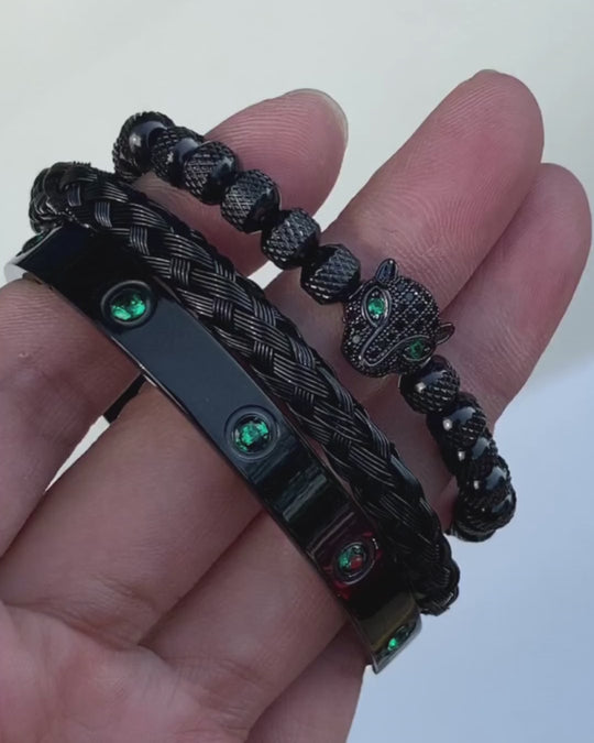 Leopard Green Crystal Bracelets