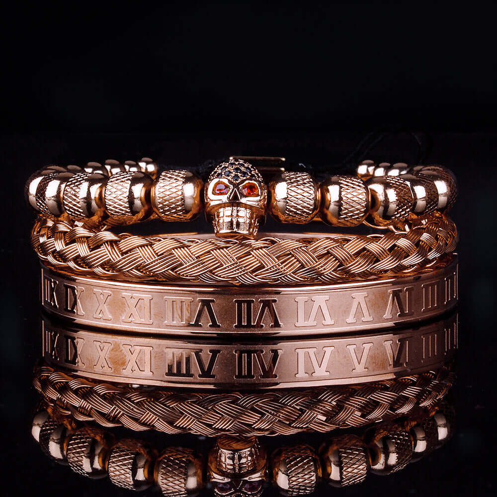 Luxury Roman Skull 2 Bracelets 4