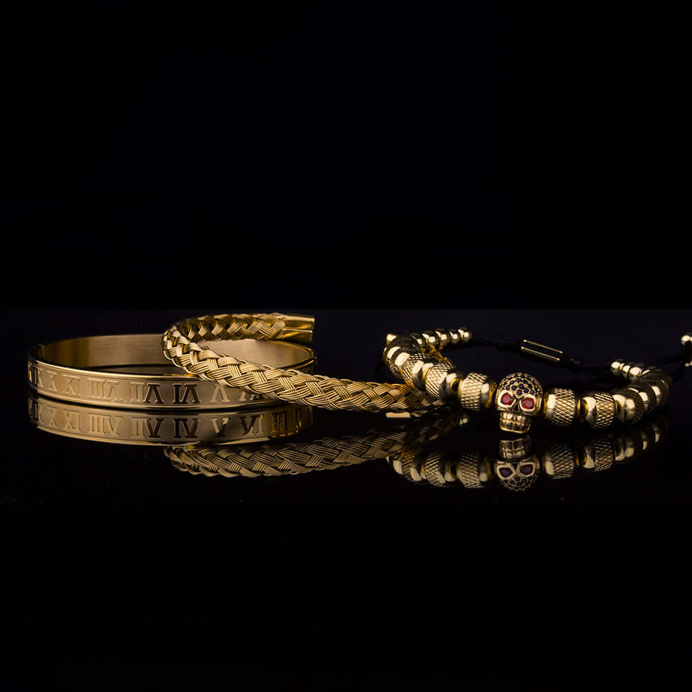 Luxury Roman Skull 2 Bracelets 6