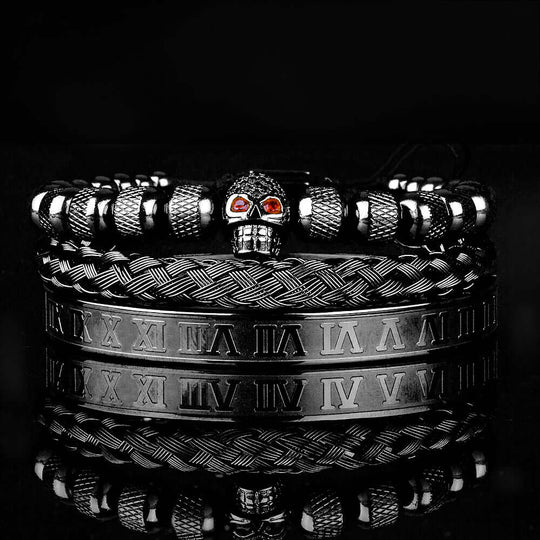 Luxury Roman Skull 2 Bracelets 3