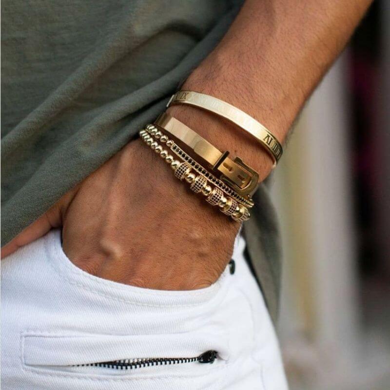 Cartier love + juc stacked bracelets 